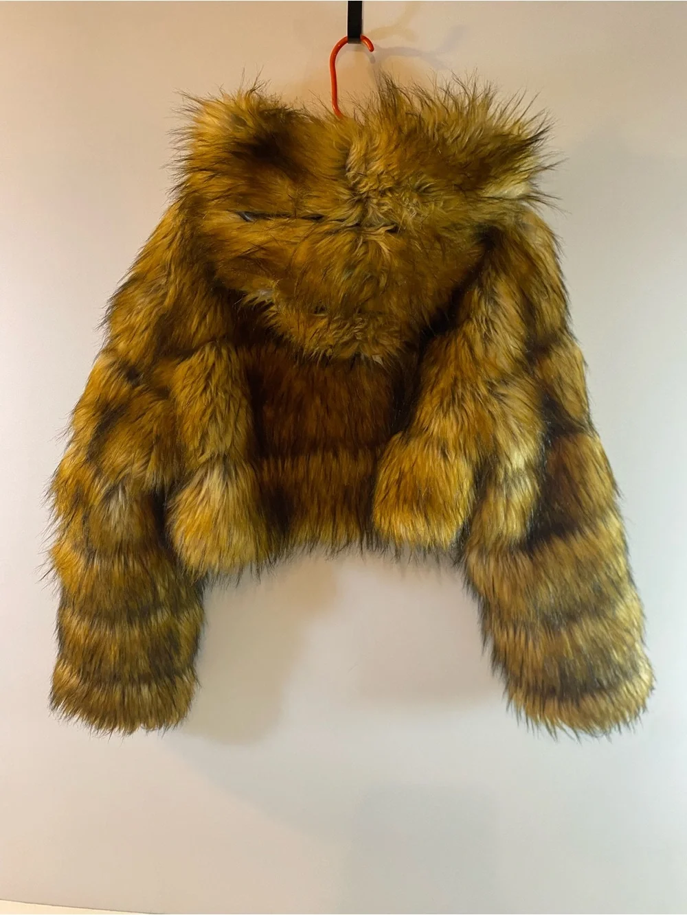 The AKIRA Label Gracelle Faux Fur Cropped Jacket Size XL